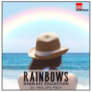 RAINBOWS OVERLAYS, Photoshop Overlays, PNG Files, Photo Overlays, Photoshop Overlay, Rainbow, Weather, Sky, Skies