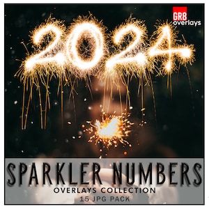 SPARKLERS NUMBERS OVERLAYS, Wunderkerzen Overlays, Wunderkerzen Overlay, Foto Overlays, Photoshop Overlays, Graduation Overlays, Wunderkerzen Zahlen