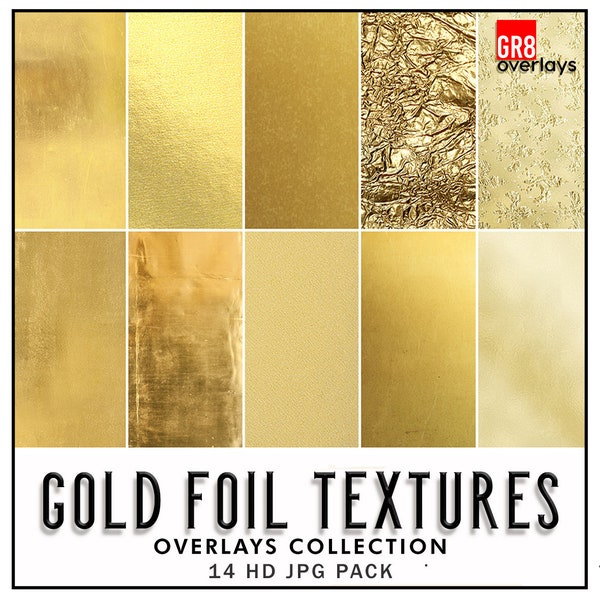 Digital Gold Foil TEXTURES, HD Textures, HQ Textures, Background, Backdrop, Digital Paper, Photoshop Texture, Overlay, Gold Leaf