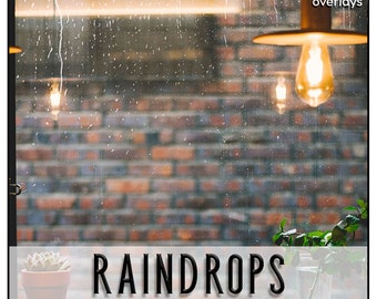 RAIN DROPS OVERLAYS, Rainstorm Overlays, Rain Overlays, Falling Rain, Photoshop Overlays, Photoshop Effect, Photoshop Rain
