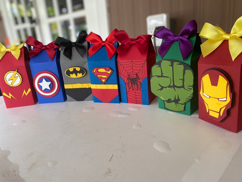 Superhero favor boxes/superhero candy boxes superhero theme Etsy