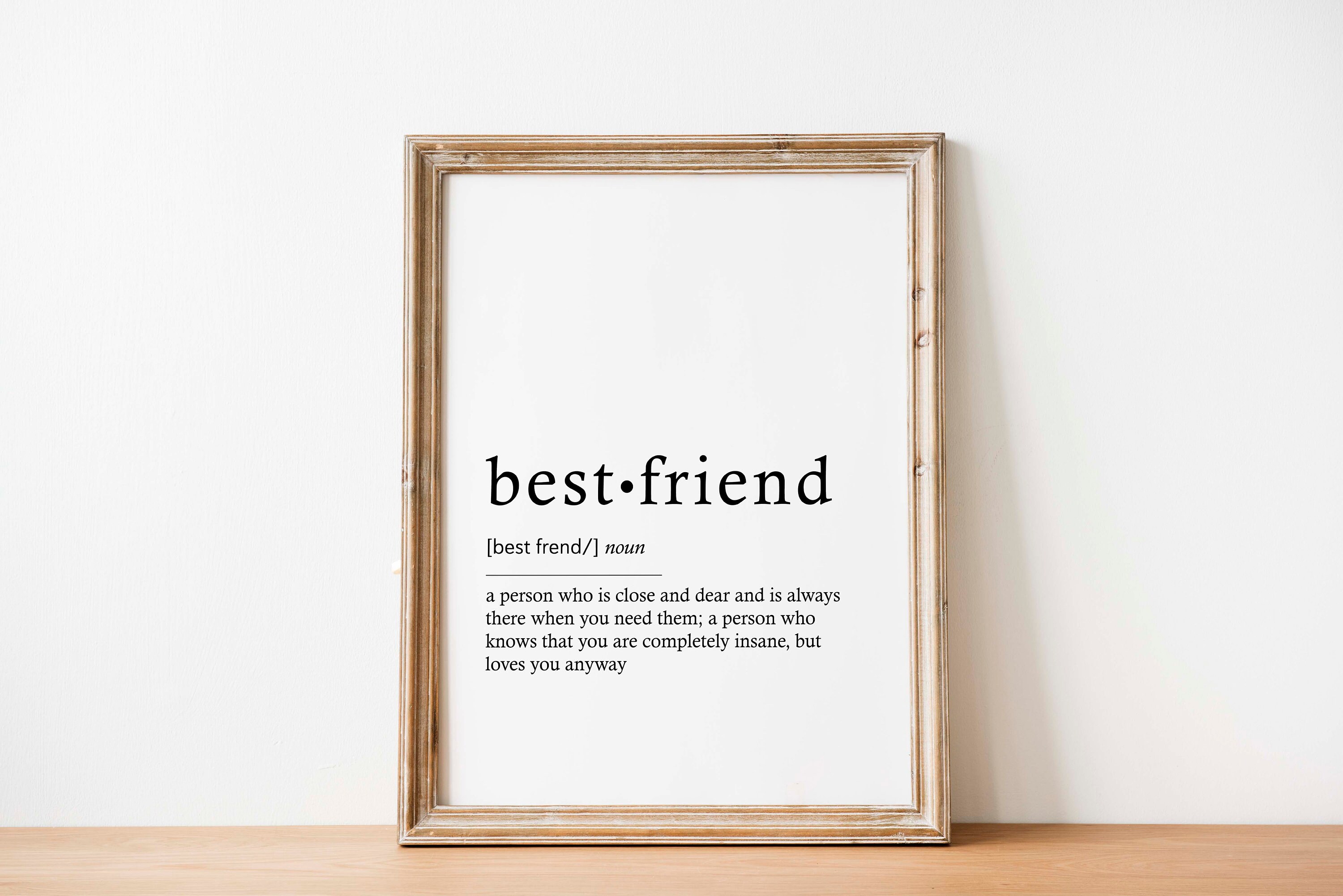 Best Friend Definition Wall Art Best Friend Poster Minimal Etsy