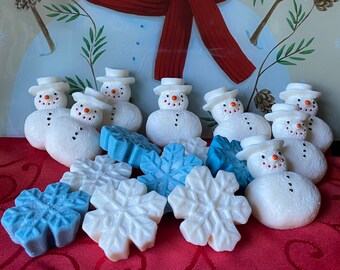 Snowman Wax Melts, Snowflake Wax Melts, Winter Wax Melts, Holiday Wax Melts, Soy Wax Snowflake Waxmelts, Hanukkah Waxmelts, Holiday Waxmelts