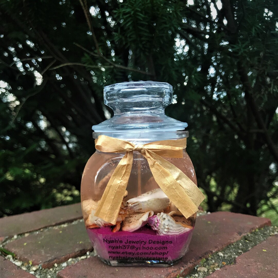 Natural Seashell Scented Candles in Apothecary Jars With Etsy