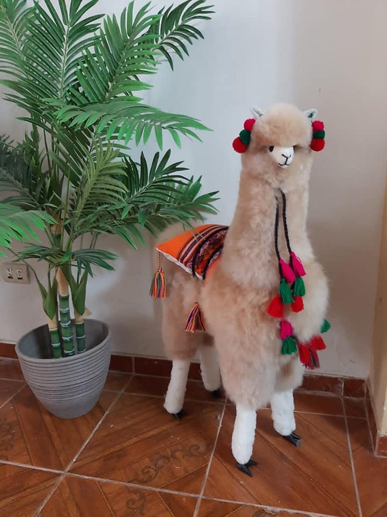 Big Alpaca fur toy Handmade Alpaca Big stuffed animal | Etsy