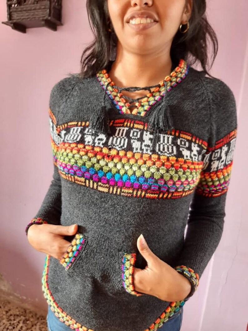 Alpaca sweater peruvian sweater women's sweater Etsy