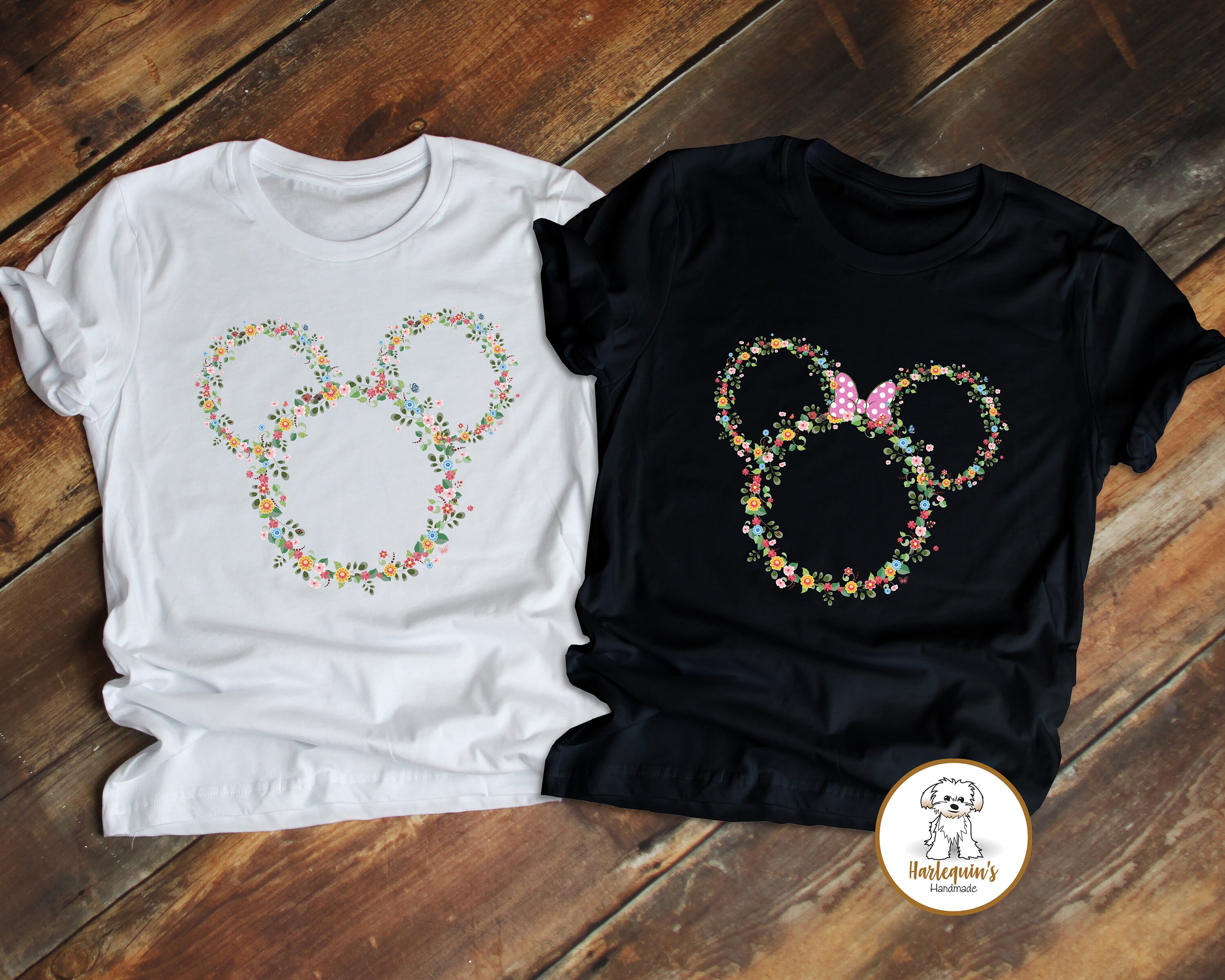 Floral Mickey Ears Shirt Cute Disney 