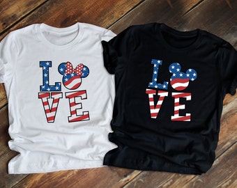 Disney 4th of July Shirt, Disney Love Patriotic Shirt, Disney Patriotic Minnie, Disney Patriotic Mickey Shirt, Disney Family Shirts