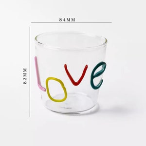 Whisky Bourbon Glas Tee Kaffee Espresso Liebe bunt Regenbogen trendy Weihnachtsgeschenk Farbe Pastell dekorative moderne Kunst Tasse Liebe Brief Becher