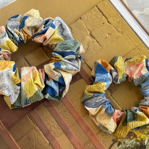 Oil Painting Style Cotton Hair Tie Cotton Scrunchies Elastic Hair Tie Scrunchies Normal Skinny Scrunchies Chic Gift for Her