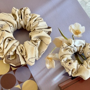Bear Cotton Hair Tie Cotton Scrunchies Elastic Hair Tie Scrunchies Normal Skinny Scrunchies Chic Beige Gift for her Kids
