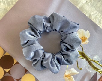 Regular Dusty Blue Nylon Scrunchies Elastic Hair Tie Normal Skinny Scrunchies