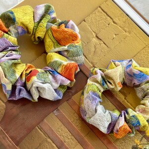 Oil Painting Style Cotton Hair Tie Cotton Scrunchies Elastic Hair Tie Scrunchies Normal Skinny Scrunchies Chic Gift for Her