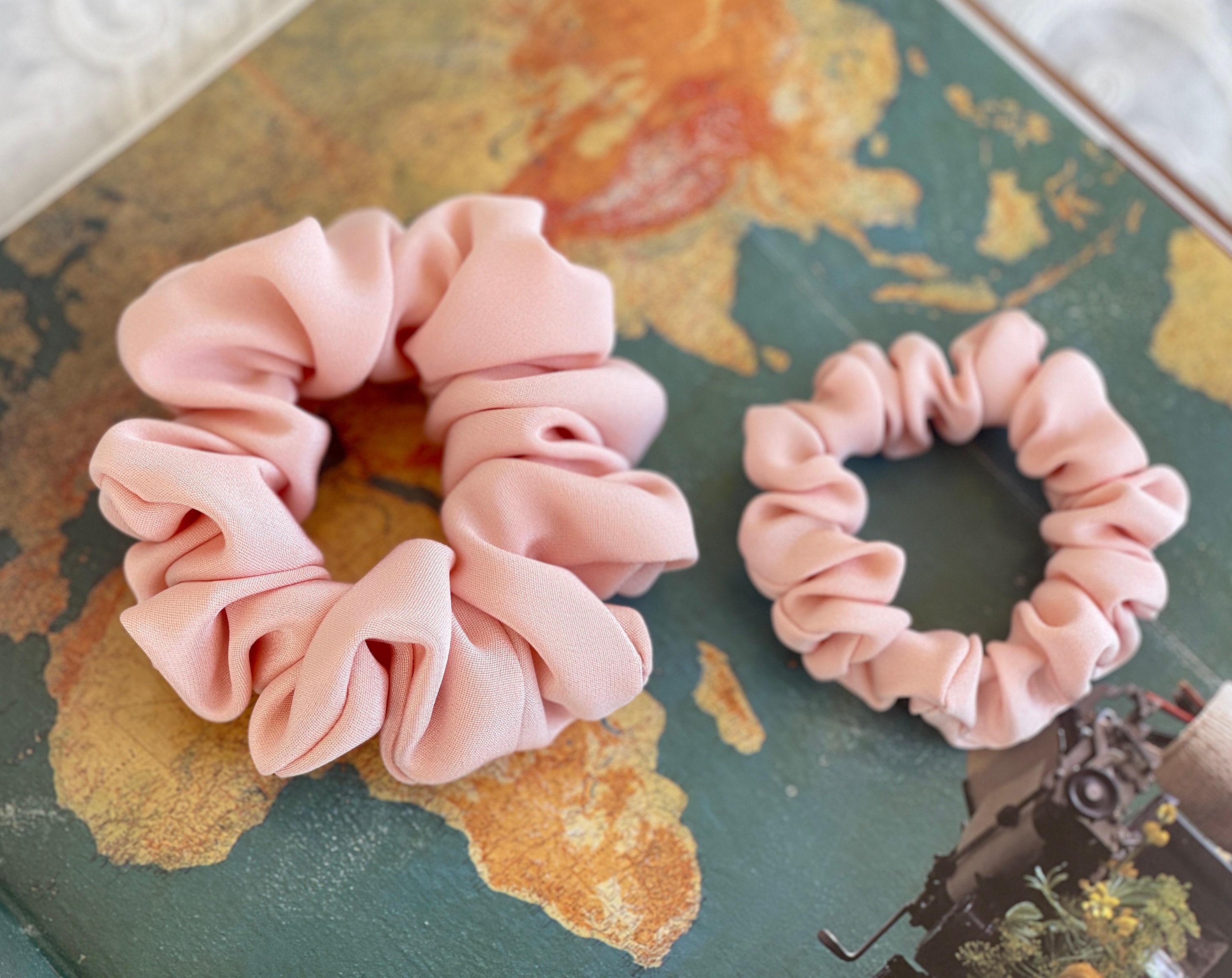 Peach Scrunchies 30 Momme Premium Soft Matte Silk Scrunchies 