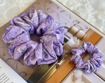 Romantic Purple 19 Momme Silk Satin Scrunchies Giant Jumbo Skinny Thin Thick Hair Tie Very Soft Holiday Scrunchies Handmade Scrunchies