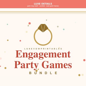 Engagement Party Games Bundle, Editable Printable with Canva PPTX
