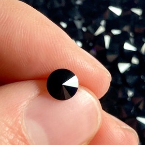 10pc Jet Black Swarovski Rivoli Crystals Vintage Article 1122 SS24 24SS Vintage Rhinestones Pointed Back Unfoiled Round Jewelry Findings