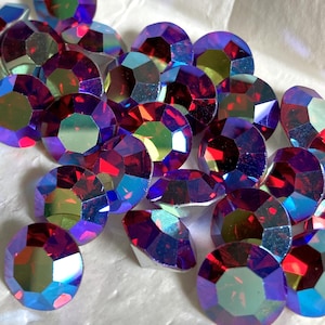 Genuine Swarovski Crystals Light Siam AB, Foiled SS47 R1 Large Round Red Rhinestones Pointed, Jewelry Findings Supplies, Crafts Repair Stone