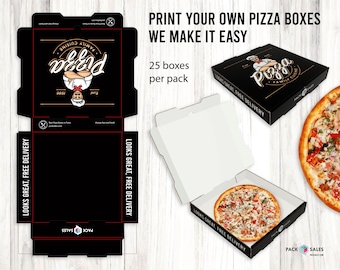 Pizza Boxes 12x12x2 inch with Your Logo/Artwork, Promoting Your Brand, Parties, Special Occasions