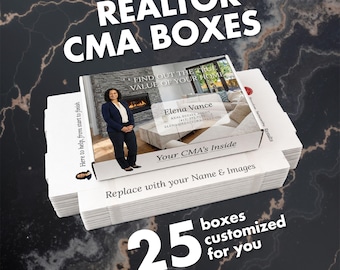 25 CMA Boxes For Presentation | Real Estate Listing Packet Box | Branded Client Box