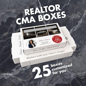 25 Realtor/CMA Presentation Boxes | Real Estate Listing Packet Box | Branded Client Box