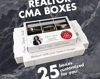 25 Realtor/CMA Presentation Boxes | Real Estate Listing Packet Box | Branded Client Box