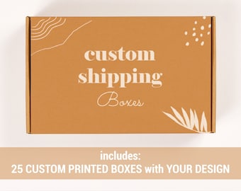 Custom Box- Your brand on Shipping Boxes, Vibrant Designs, Quick Turnaround (pack of 25)