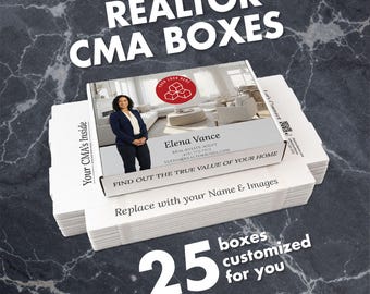 25 CMA-Realtor Presentation Boxes | Real Estate Listing Packet Box | Branded Client Box