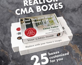 25 CMA-Realtor Presentation Boxes | Real Estate Listing Packet Box | Branded Client Box
