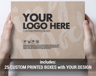 Shipping Box With Logo (Pack Of 25 Boxes) Soap, Bath Bombs, Skin Care, Hair