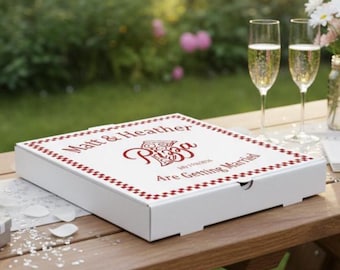 Custom Wedding Pizza Boxes Add Your Names & Wedding Date (Pack of 20)