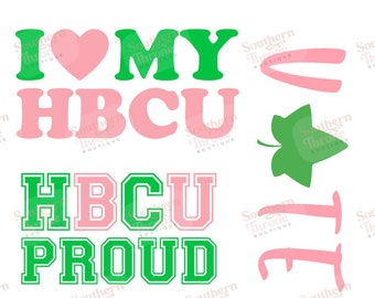 PREMIUM Vinyl Pink and Green Sticker Sheet | HBCU LOVE  | 4 X 6
