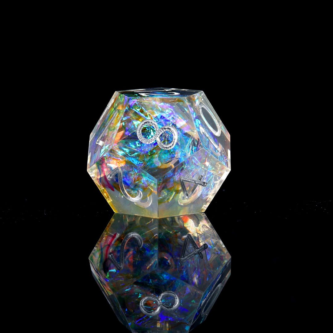 Handmade Galaxy DND Dice Set: Sharp Edge Rainbow Resin Polyhedral - Etsy