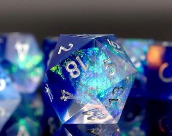 Handmade Galaxy Resin Dice Set: Sharp Edge Polyhedral RPG DND Dice