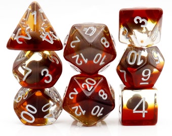 8PC Coffee Bean DND Dice Set Cute Food Resin Polyhedral RPG Dice Set Extra D20 TTRPG Dungeons and Dragons Gifts