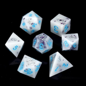 Handmade Sharp Edge Dice Pastel Resin DND Dice Polyhedral RPG D&D Dice Set TTRPG Dungeons and Dragons Gifts