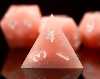 Handmade Sharp Edge Pastel Resin Dice Set: DND RPG Polyhedral