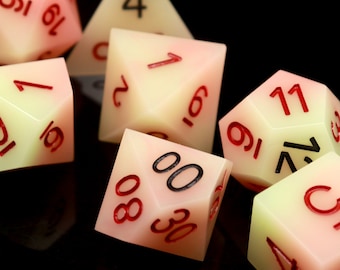 Handmade Sharp Edge Pastel Resin Dice: DND RPG Polyhedral Set