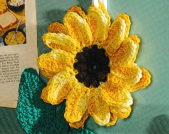 crochet large sunflower pattern pdf easy diy crochet for beginners with diagram instant download vinatge flower