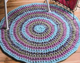 crochet round rug pattern pdf vintage circular rug pattern home decor instant download easy pattern for beginners with diagram