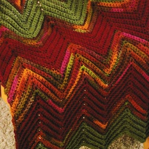 crochet ripple afghan pattern pdf instant download crochet wavy blanket popular vintage zigzag pattern crochet pattern 45x55&quot; baby blanket