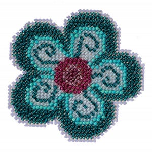 Aqua Flower - Mill Hill - Beaded Spring - Cross Stitch Kit