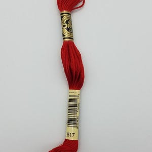 DMC 817 - 6-Strand Floss - Coral Red Very Dark