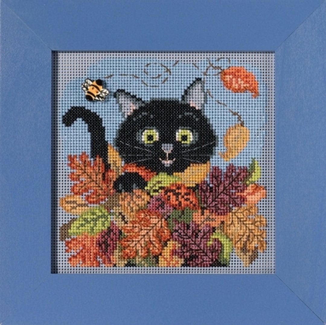 Playful Cat Mill Hill Buttons and Beads Cross Stitch Kit Etsy