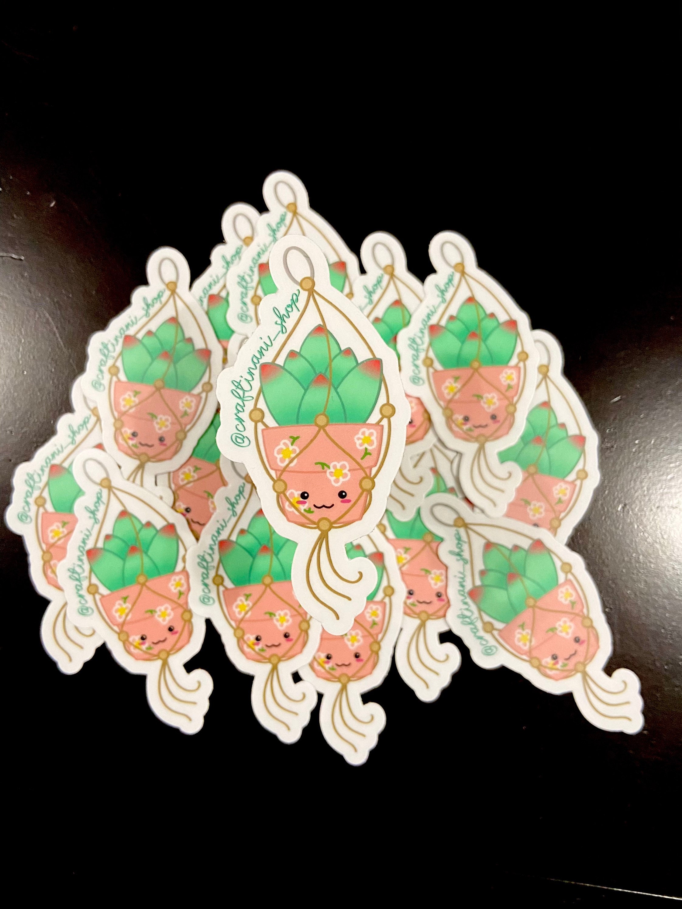 Cute Macrame Planter Clear Sticker 3” Waterproof - Etsy