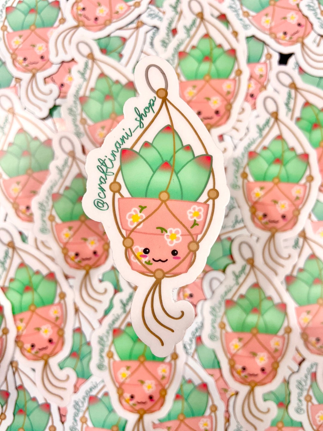 Cute Macrame Planter Clear Sticker 3” Waterproof - Etsy