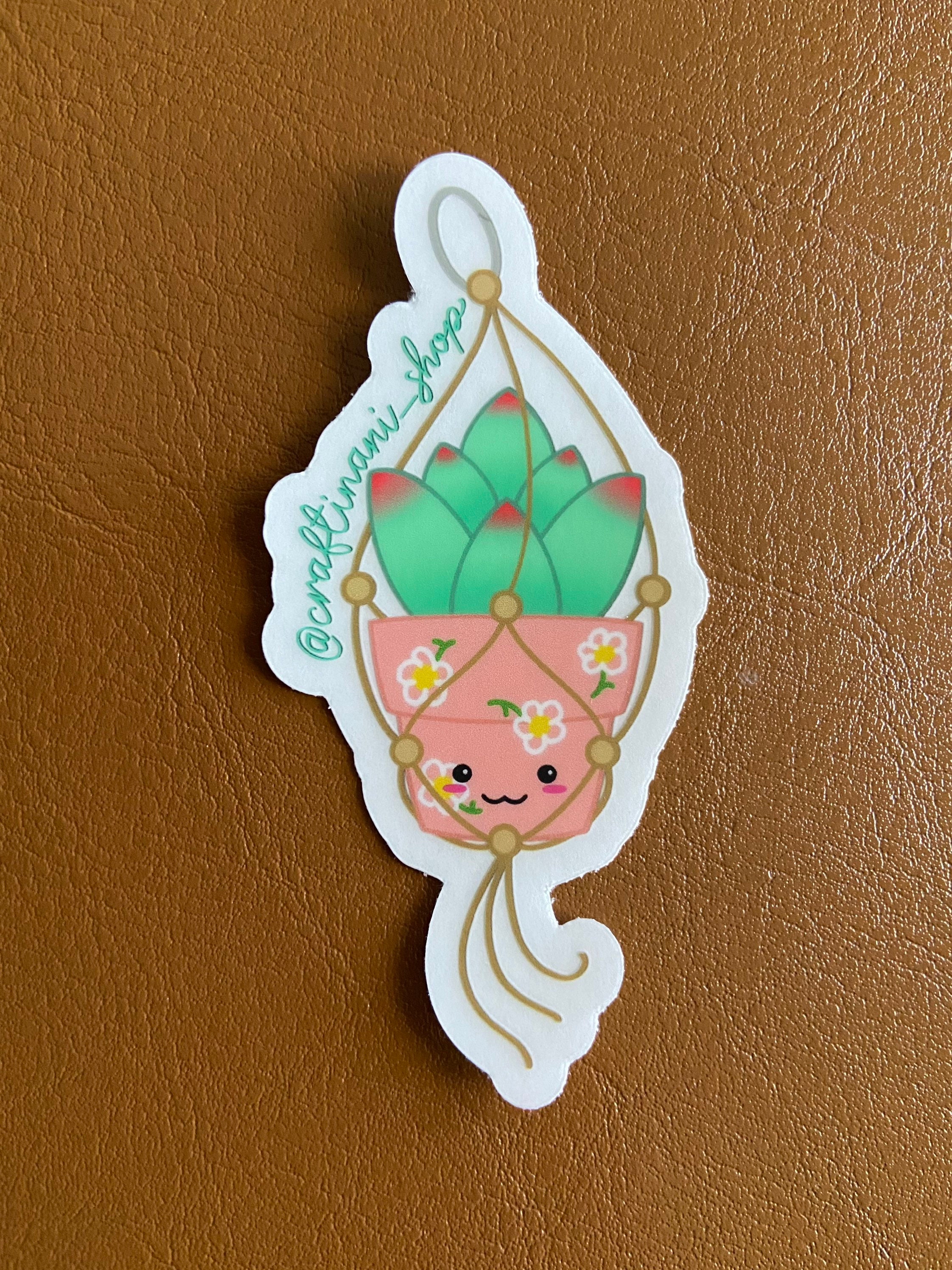 Cute Macrame Planter Clear Sticker 3” Waterproof - Etsy