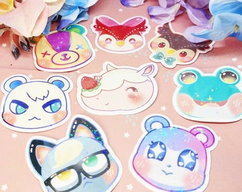 ACNH Characters Die Cut Stickers: Merengue, Marshal, Raymond, Judy, Stitches, Lily, Blathers, Celeste