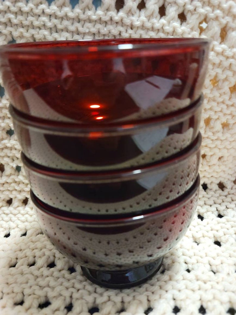 Vintage Ruby Red Glasses. Etsy