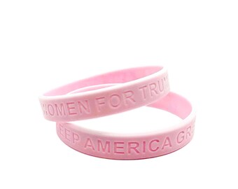Rubber Motivational Wristbands Adults Gifts for Teens Men Women Sainstone Trump Keep America Great with American Flag for President 2020 Silicone Bracelets with Durable Debossed Text 